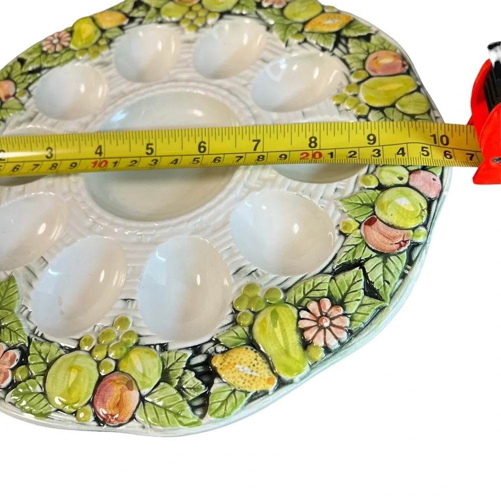 Vintage 1970’s Norleans Deviled Egg Plate Ceramic Serving  Easter Cottagecore